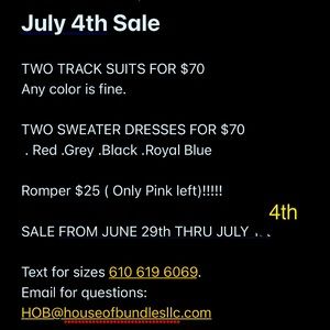 Sweater Dresses and Track Suits, Rompers & Hair